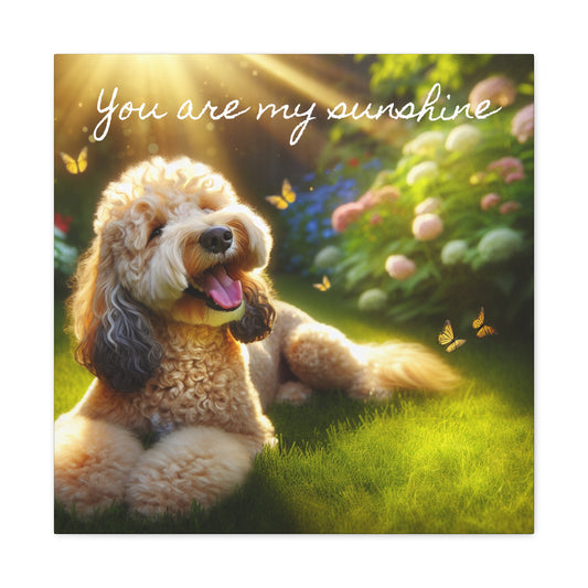 Canvas Print Groodle Dog 'You Are My Sunshine'