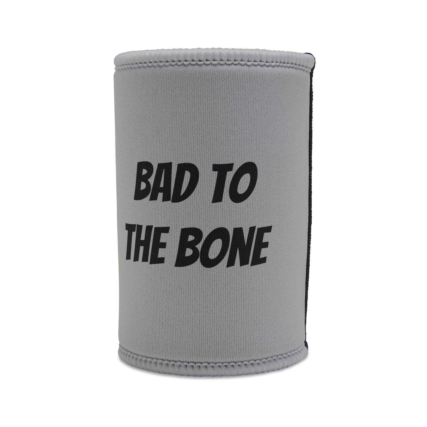 Stubby Holder - Bad to the Bone Smoking Dog Design in Grey - Buffoodle Designs