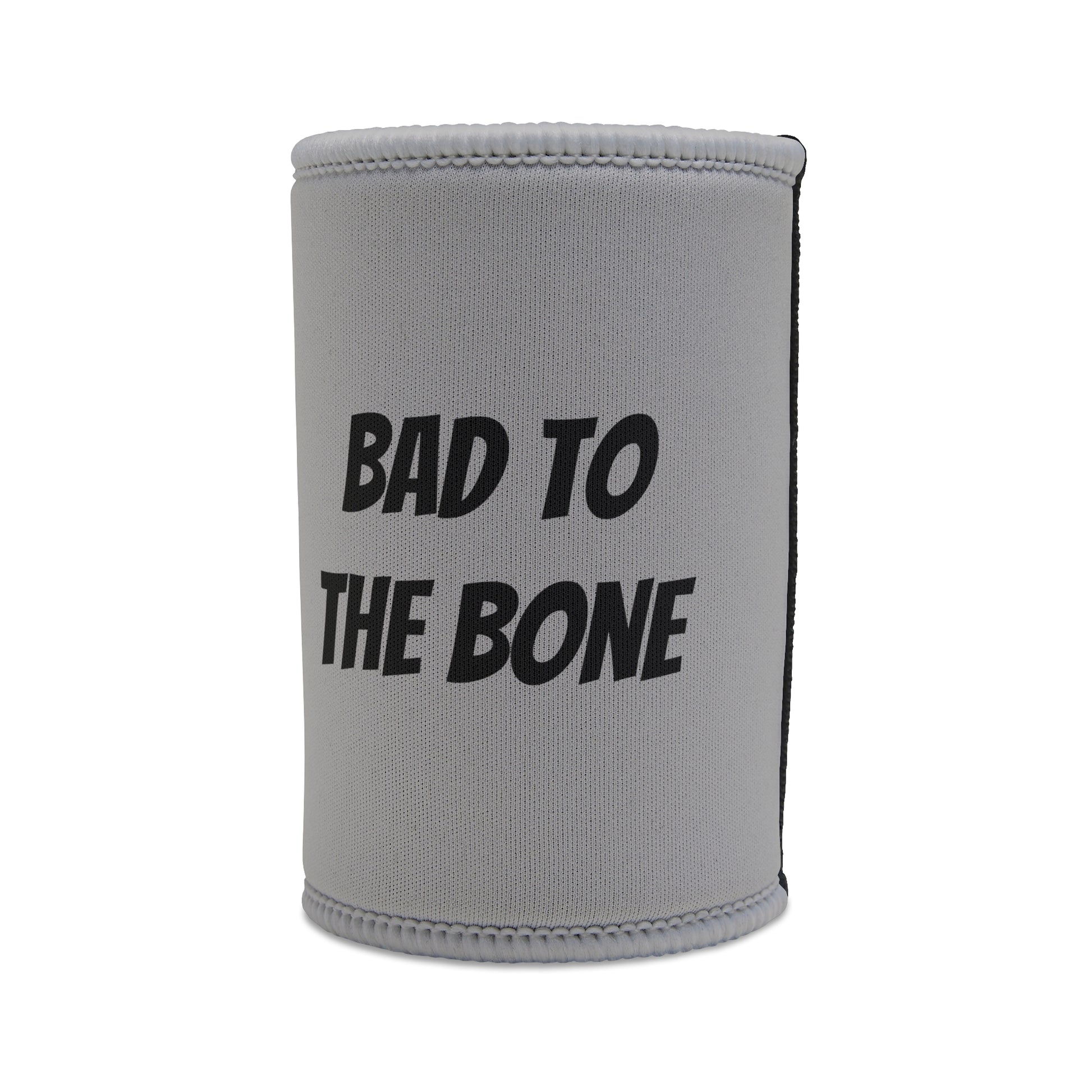 Stubby Holder - Bad to the Bone Smoking Dog Design in Grey - Buffoodle Designs