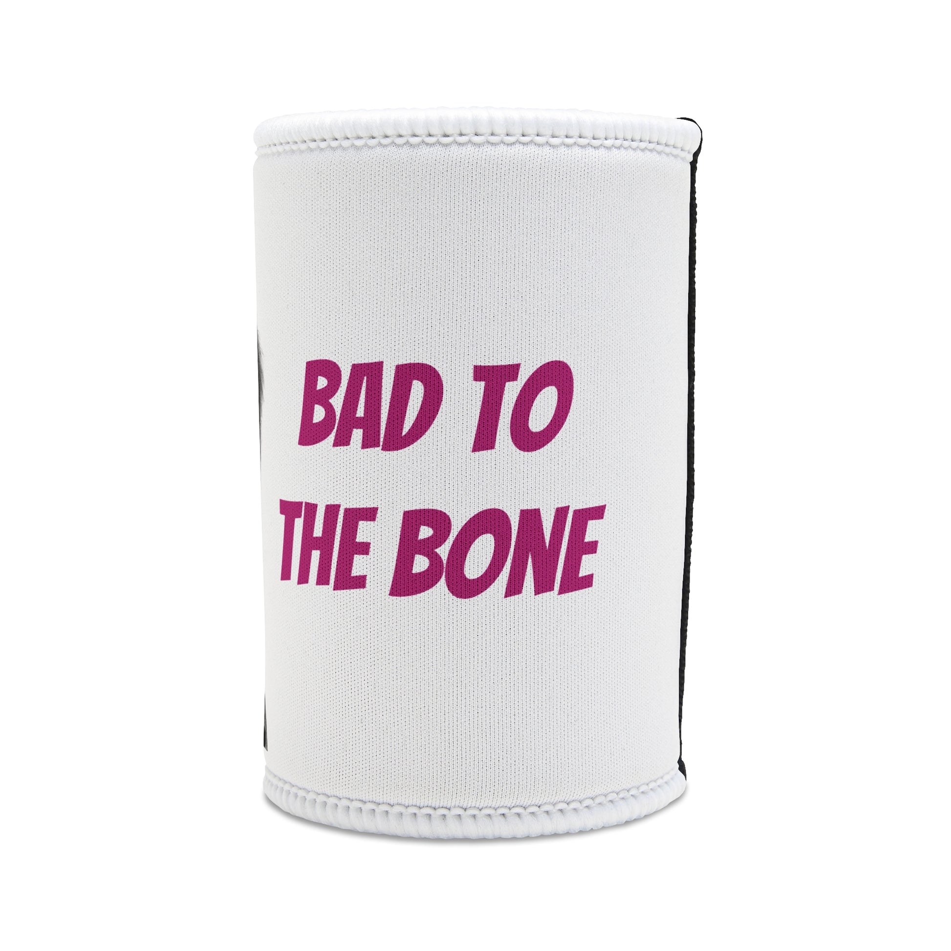 Stubby Holder - Bad dog 'Snarli Quinn' in White - Buffoodle Designs