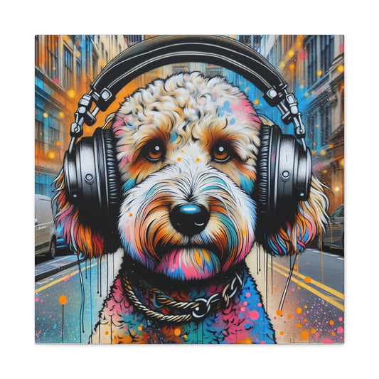 DJ Dog Art Canvas Print - Cool Wall Decor for Oodle Dog Lovers