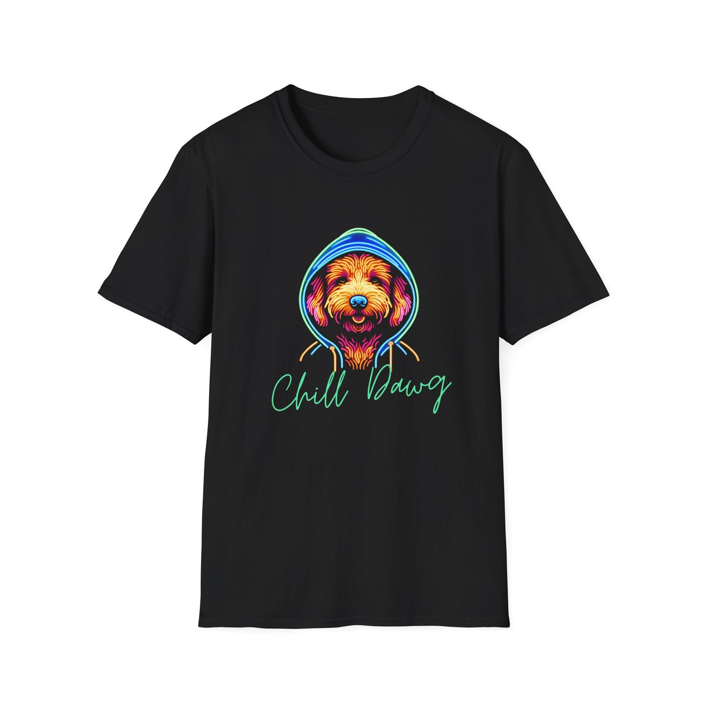 Unisex Neon T-Shirt - Chill Dawg Design - Buffoodle Designs