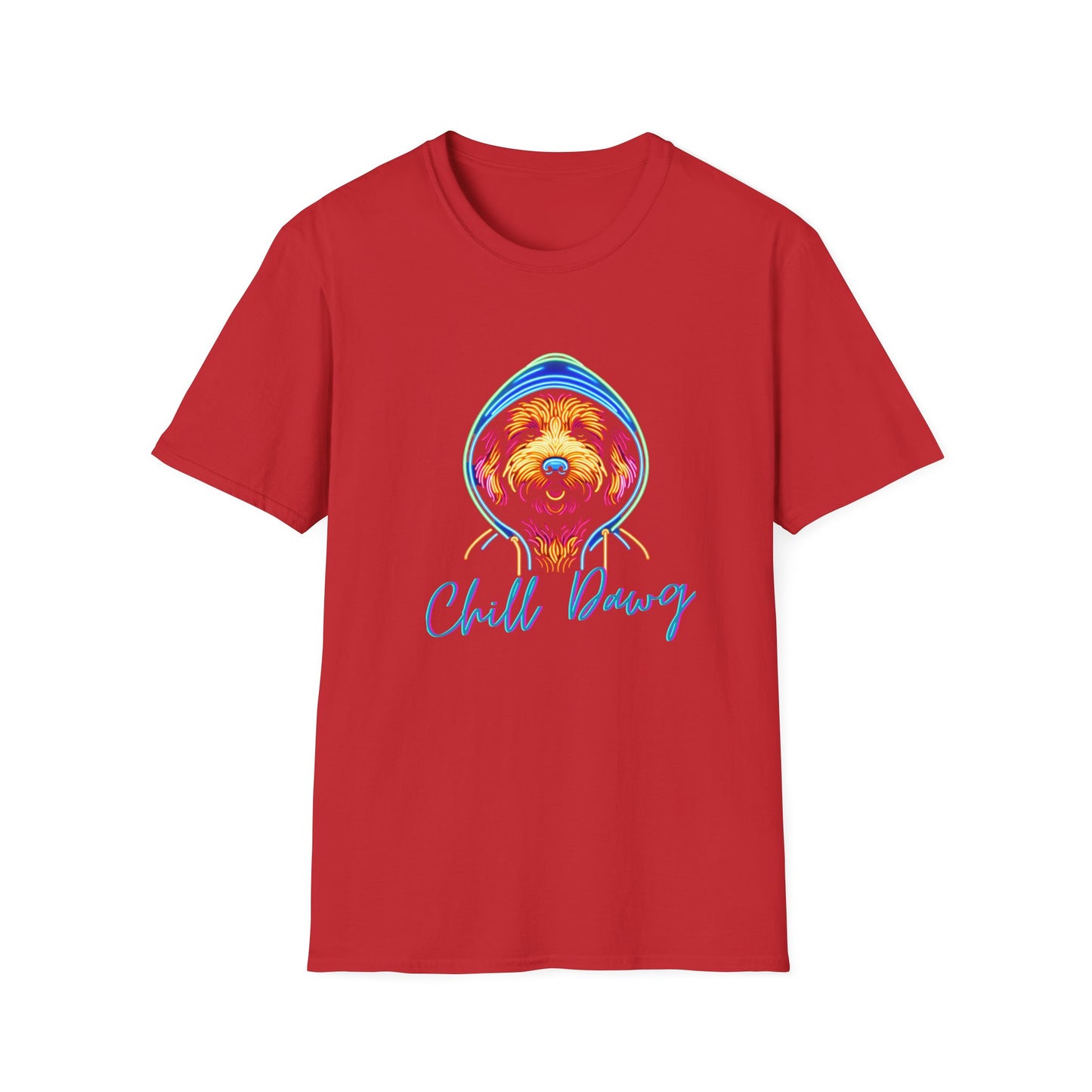 Unisex Neon T-Shirt - Chill Dawg Design - Buffoodle Designs
