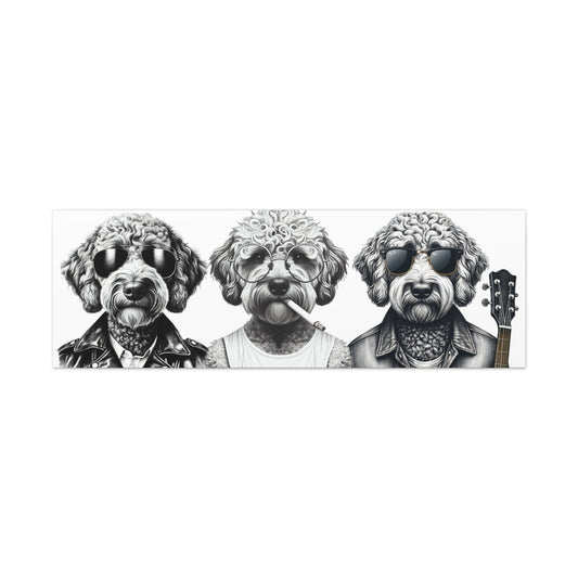 Bad Doodle Dog Trio Print White