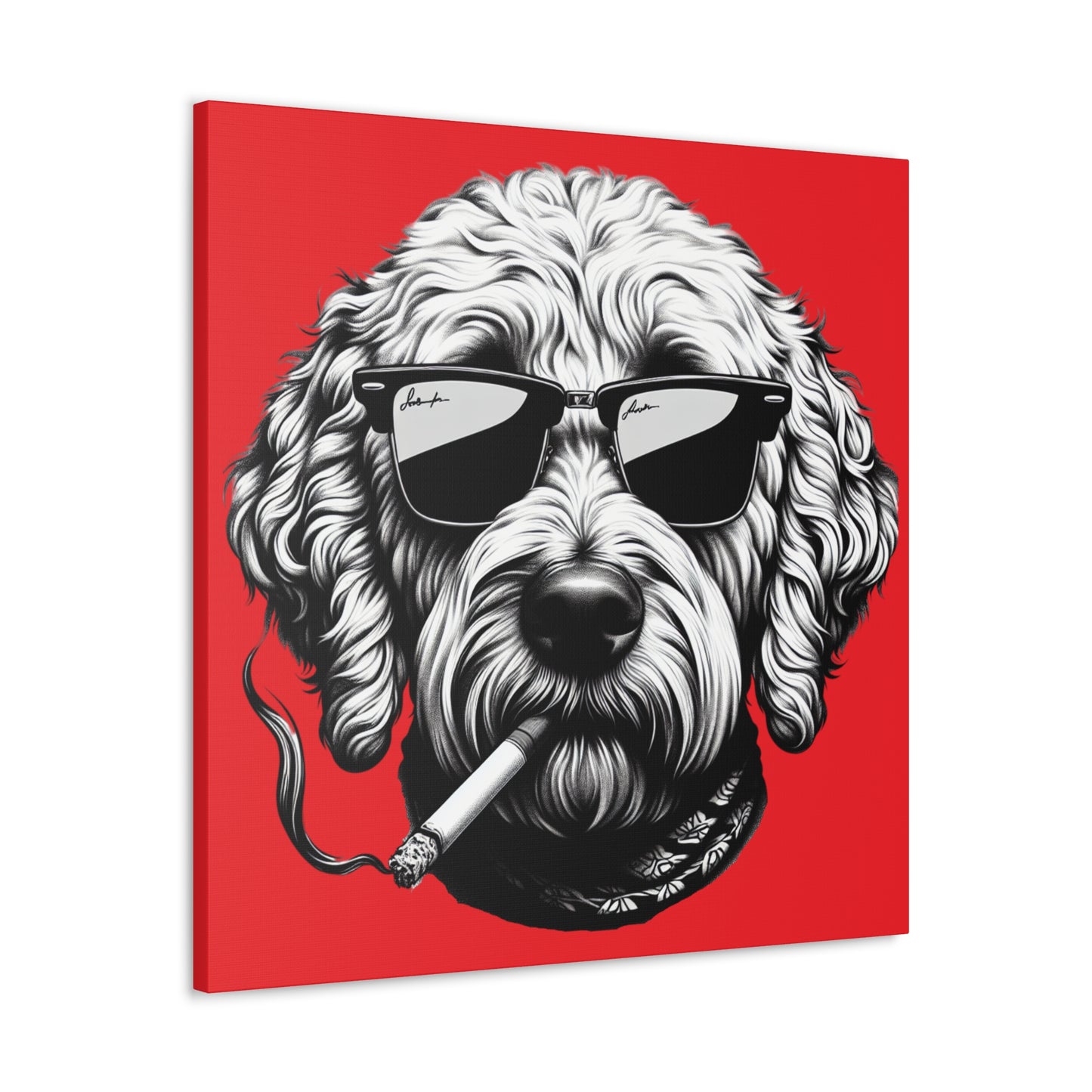 Bad Dog Art Print in Red