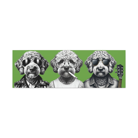 Bad Doodle Dog Trio Print Green