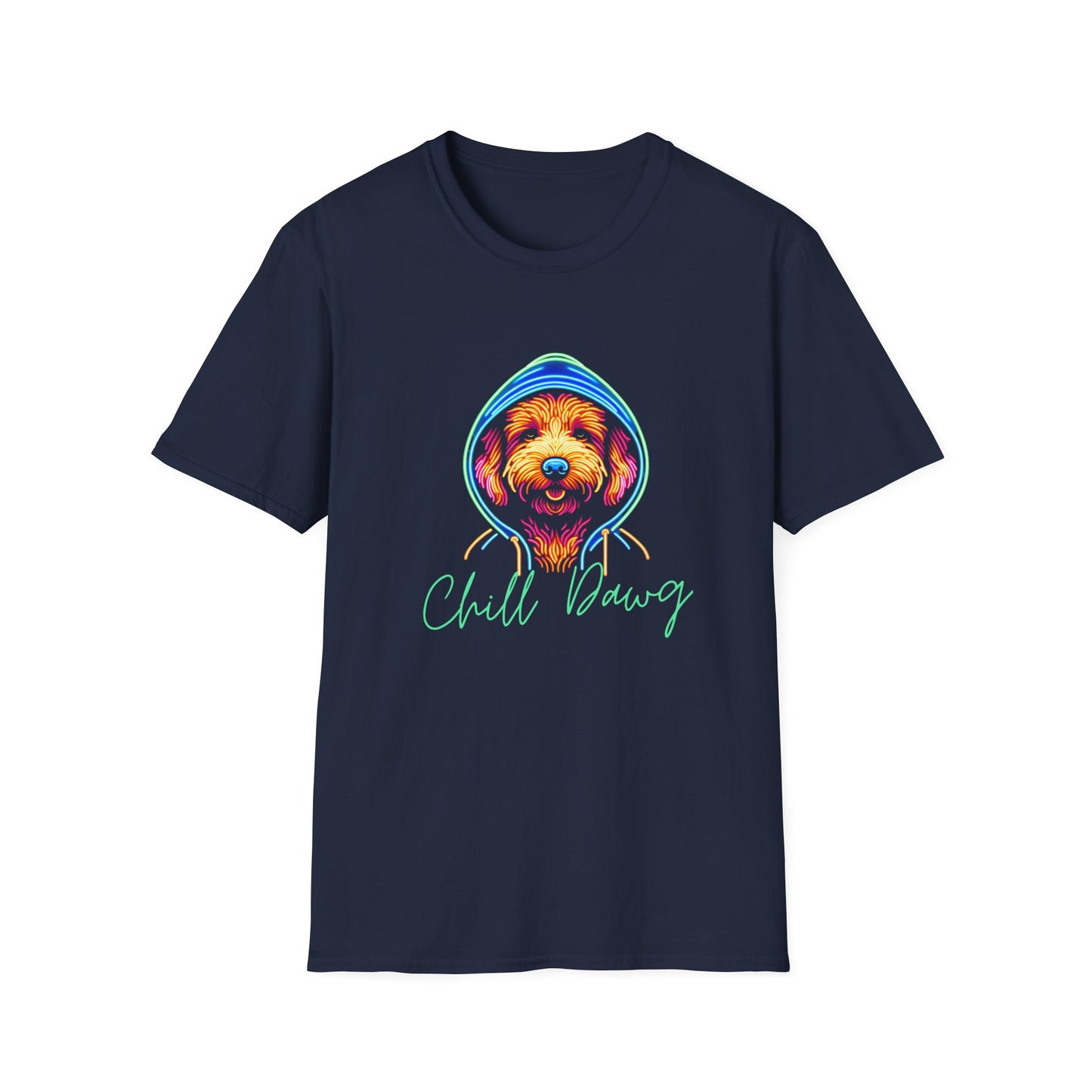 Unisex Neon T-Shirt - Chill Dawg Design - Buffoodle Designs