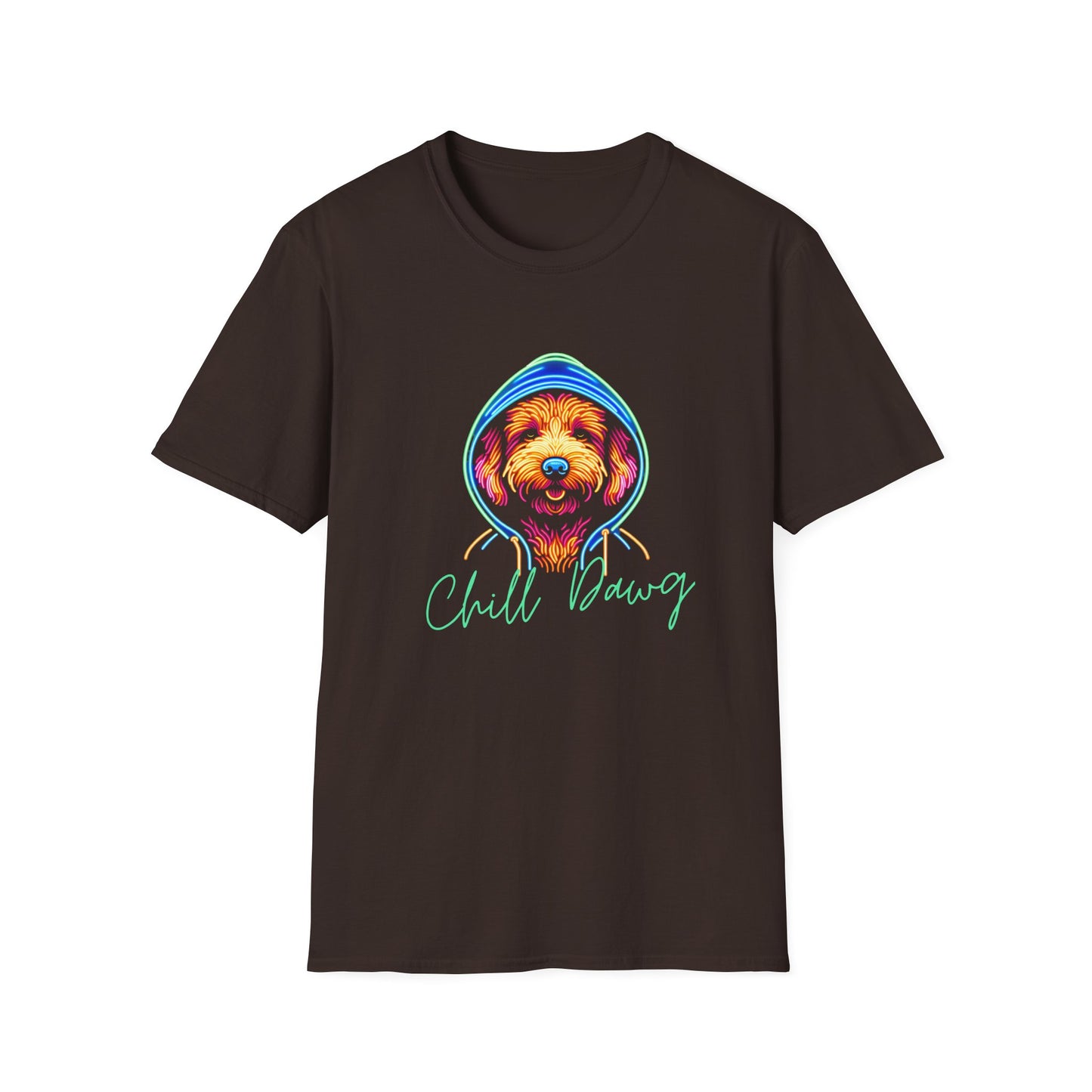 Unisex Neon T-Shirt - Chill Dawg Design - Buffoodle Designs