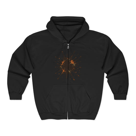 Mud splatter full zip hoodie unisex